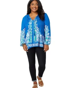 Lilly Pulitzer Marilina Long Sleeve Tuni Barton Blue Seacret Escape Engineered Tunic Online