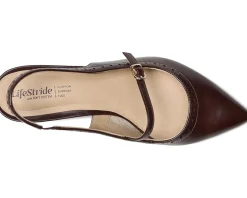 LifeStride Marilyn Slingback Shoes Cognac Brown Sale