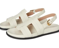 Cole Haan Marlee Fisherman Footbed Sandals Ivory Leather