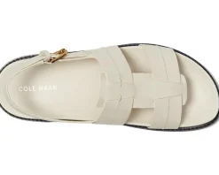Cole Haan Marlee Fisherman Footbed Sandals Ivory Leather