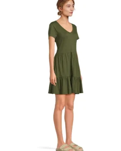 Toad&Co Marley Tiered Short Sleeve Dress Epidote Outlet
