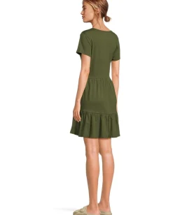 Toad&Co Marley Tiered Short Sleeve Dress Epidote Outlet
