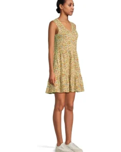 Toad&Co Marley Tiered Sleeveless Dress Cinnamon Ditsy Print Sale