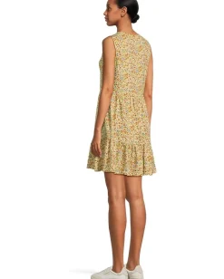 Toad&Co Marley Tiered Sleeveless Dress Cinnamon Ditsy Print Sale