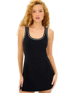 Splits59 Martina Rigor Dress w/ Piping Black/White New