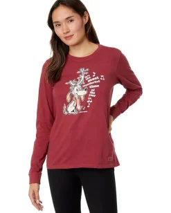 Life is Good Max Most Wonderful Time Long Sleeve Crusher™ Tee Cranberry Red Online
