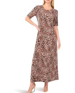 Vince Camuto Maxi Dress With 3/4 Sleeves Rich Taupe Hot