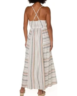Liverpool Los Angeles Maxi Dress with Back Smocking Detail Multicolor Stripe