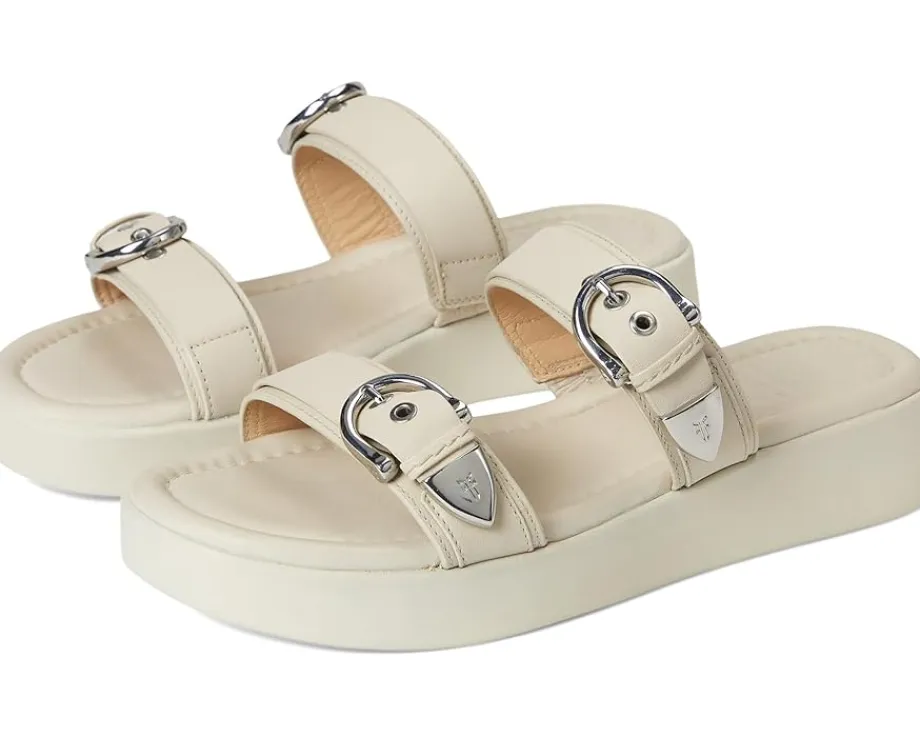 Frye Maya Buckle Sandals Ivory Discount