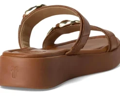 Frye Maya Buckle Sandals Dark Latte New