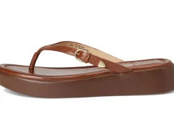 Frye Maya Buckle Thong Sandals Cinnamon