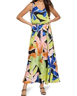 NIC+ZOE Mega Blooms Bianca Dress Green Multi Hot