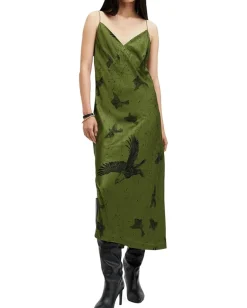 AllSaints Melody Dress Spell Green New