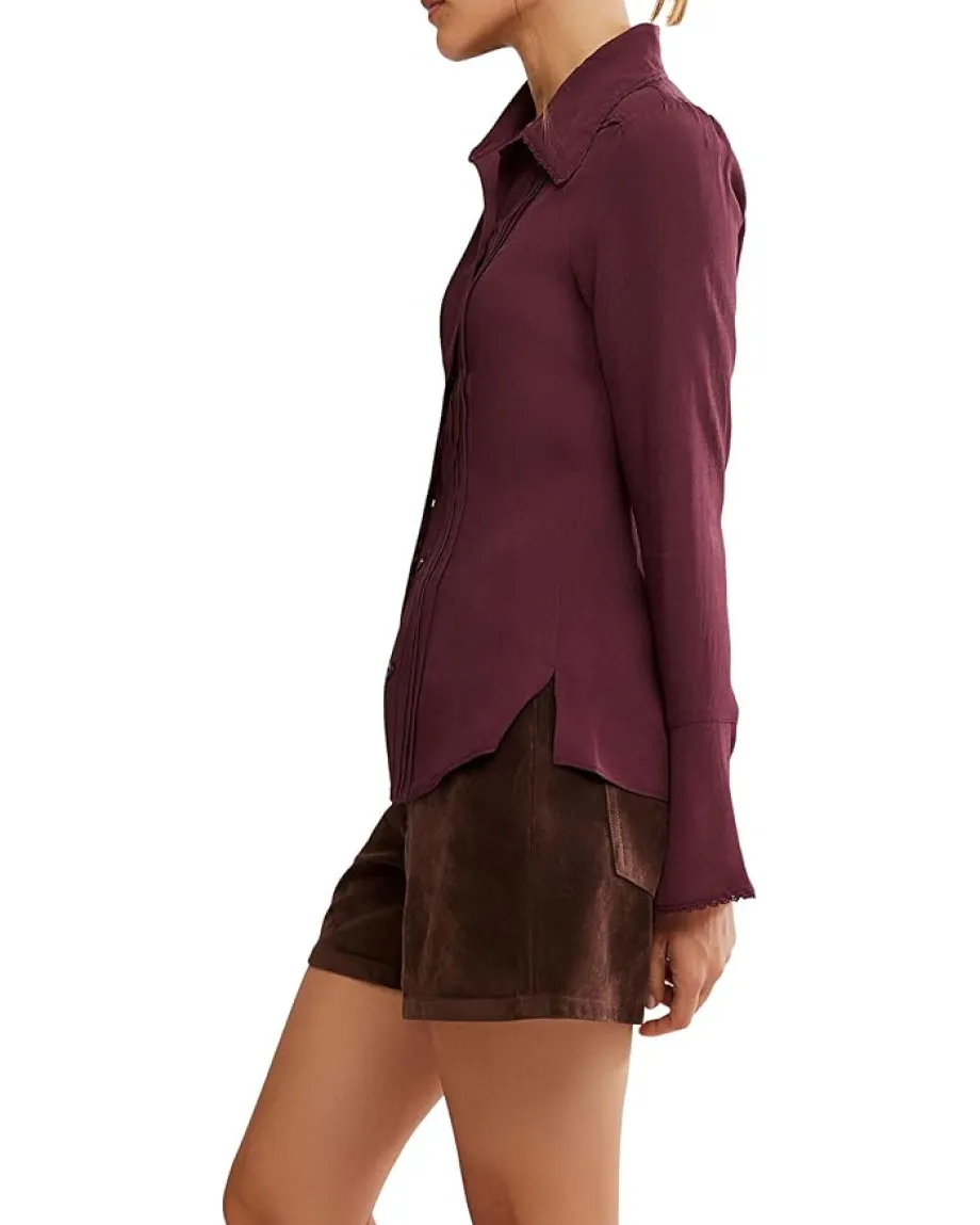 Free People Melrose Top Chocolate Grape Hot