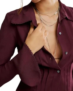 Free People Melrose Top Chocolate Grape Hot