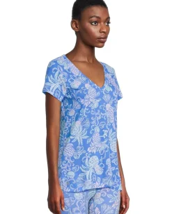 Lilly Pulitzer Meredith Tee Sunwashed Blue Citrus Crush Outlet