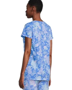 Lilly Pulitzer Meredith Tee Sunwashed Blue Citrus Crush Outlet