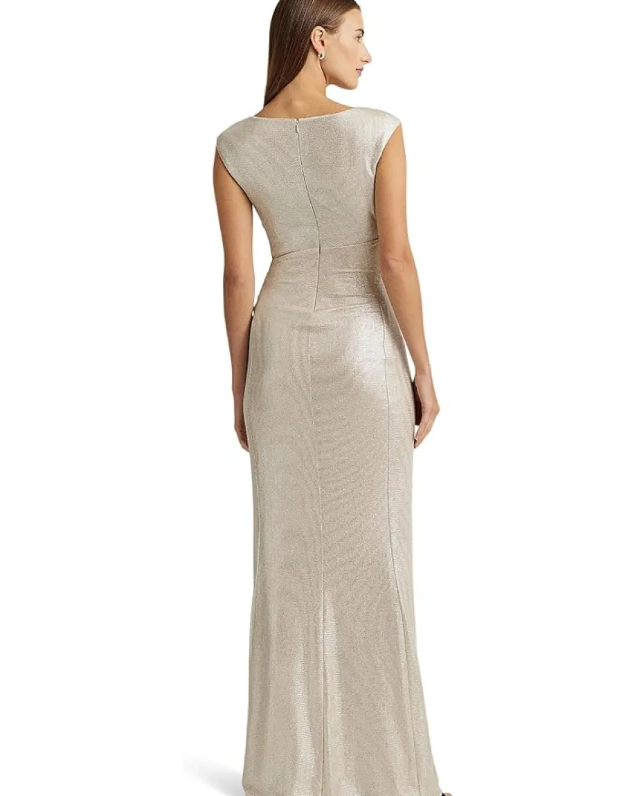 Women Lauren Ralph Lauren Metallic Sleeveless Gown