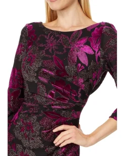 Women Adrianna Papell Metallic Velvet Cowl Dress