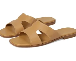 Vince Meyers Slide Sandals Light Sable Beige Leather Outlet