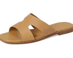 Vince Meyers Slide Sandals Light Sable Beige Leather Outlet