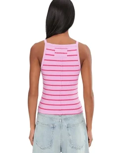Free People Mia Tank-Yd Stripe Orchid Combo Clearance