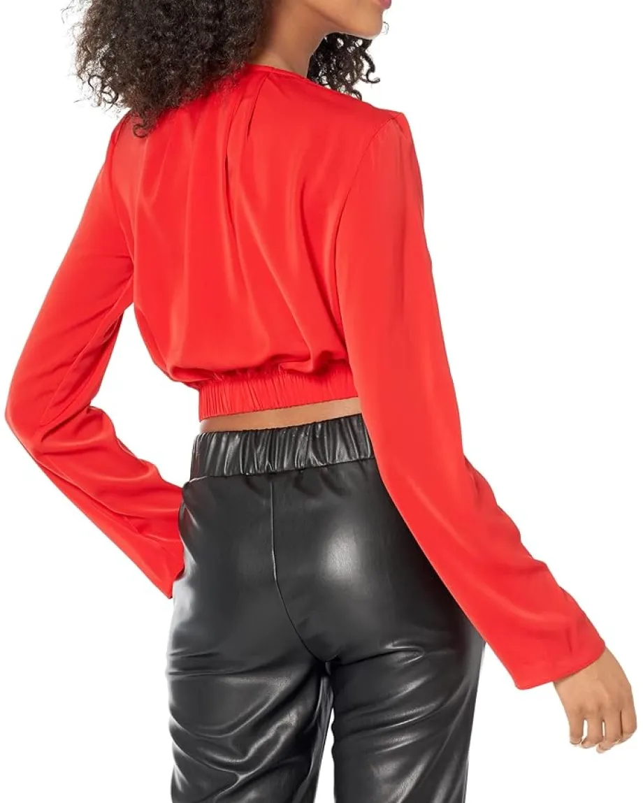 line and dot Mia Top Scarlet Red Sale