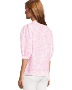 Women Lilly Pulitzer Mialeigh Elbow Sleeve Linen Top