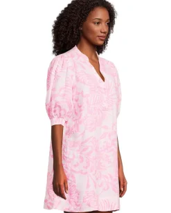 Lilly Pulitzer Mialeigh Elbow Sleeve Linen Rousseau Pink Glisten In The Sun Best