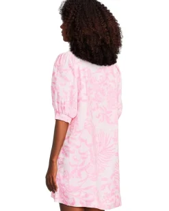 Lilly Pulitzer Mialeigh Elbow Sleeve Linen Rousseau Pink Glisten In The Sun Best