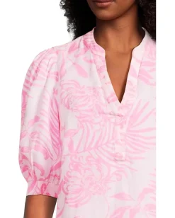 Lilly Pulitzer Mialeigh Elbow Sleeve Linen Rousseau Pink Glisten In The Sun Best