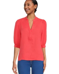 Women Lilly Pulitzer Mialeigh Elbow Sleeve Linen Top