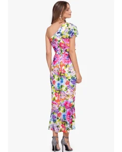 Women Betsy & Adam Midi Chif Print One Shoulder