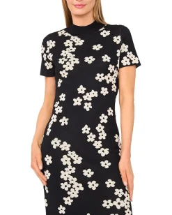 Women CeCe Midi Floral Jaquard Knit Dress