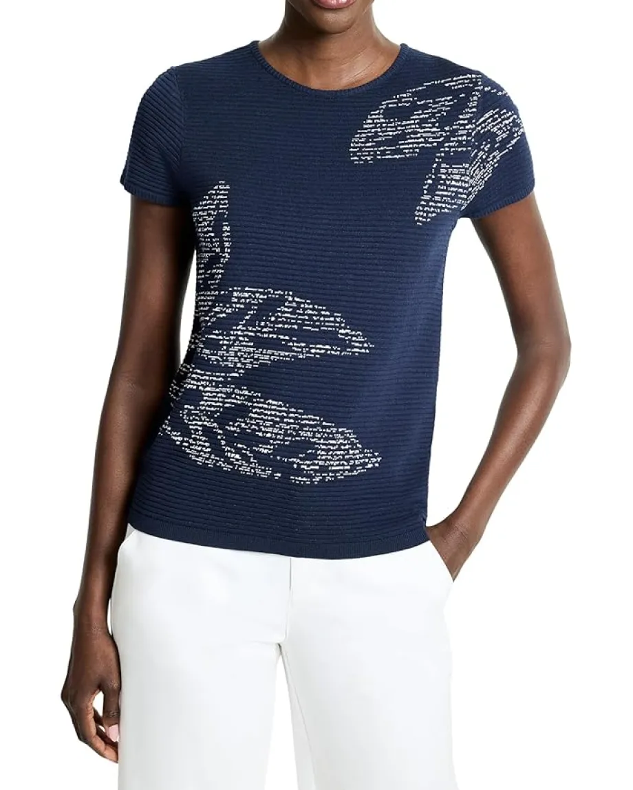 NIC+ZOE Midnight Garden Sweater Tee Indigo Multi Sale