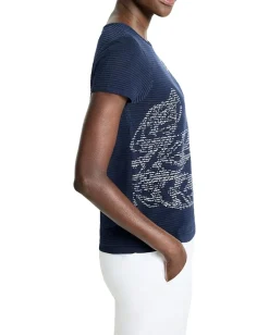 NIC+ZOE Midnight Garden Sweater Tee Indigo Multi Sale