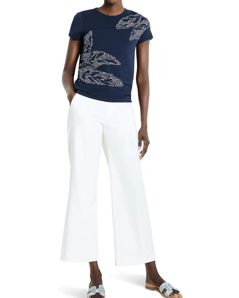 NIC+ZOE Midnight Garden Sweater Tee Indigo Multi Sale