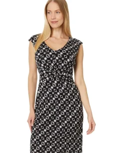 NIC+ZOE Midnight Shibori Dress Black Multi New