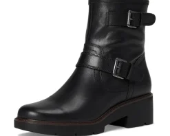 Women Lucky Brand Migyn Double Buckle Moto Boots