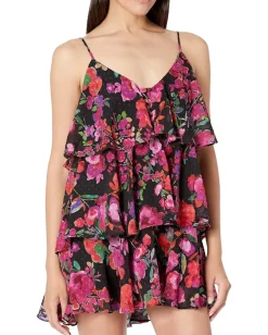 line and dot Mika Mini Dress Black Multi Hot