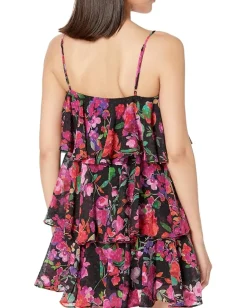 line and dot Mika Mini Dress Black Multi Hot