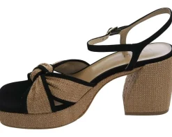 Vaneli Mina Black Suede/Nat Raffia Outlet