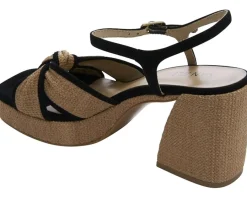 Vaneli Mina Black Suede/Nat Raffia Outlet