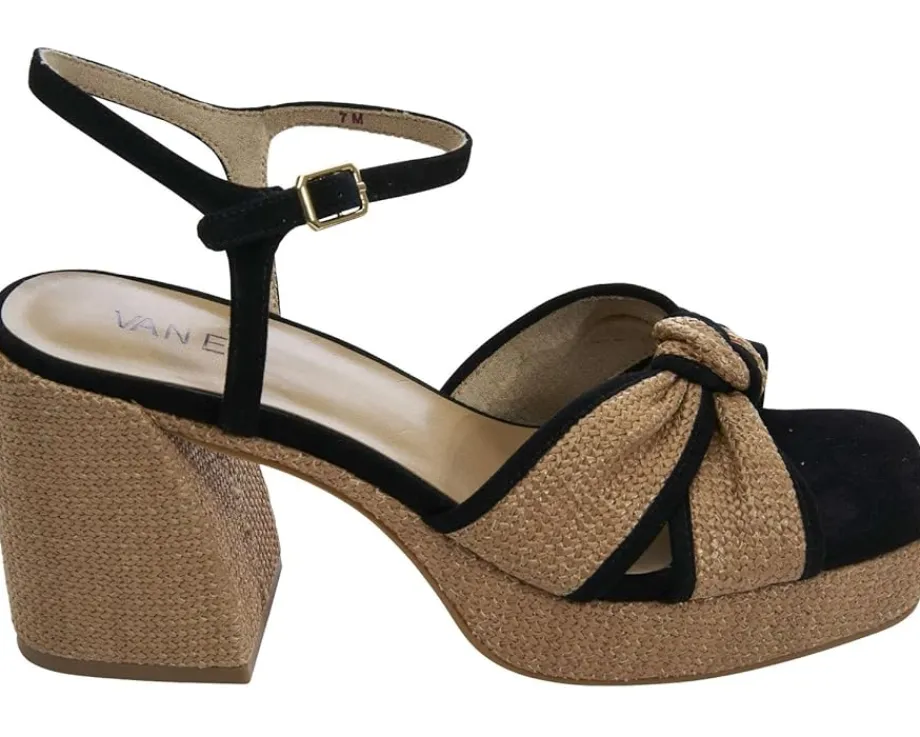 Vaneli Mina Black Suede/Nat Raffia Outlet