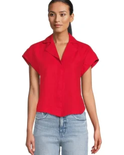 Madewell Mindy Shirt - 100% Linen Festival Red New