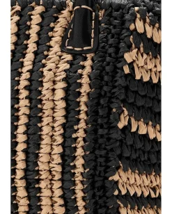 Women Madewell Mini Black And White Straw Tote