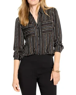 Women NIC+ZOE Mini Painted Stripe Shirt