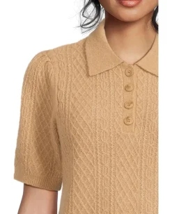 Women Lilla P Mixed Stitch Elbow Sleeve Polo