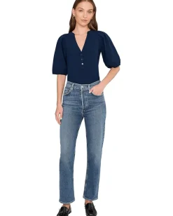 Women Madewell Mixy V-Neck Puff Tee