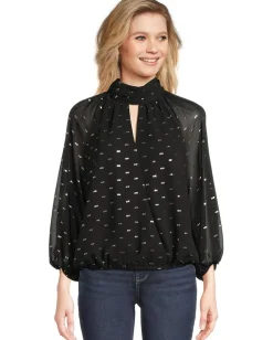 Women Vince Camuto Mock Neck Wrapped Long Sleeve